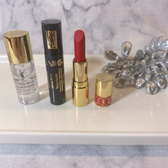 Yves Saint Laurent Beauty Gift Set-Touche Eclat Primer,Mascara,Lipstick-3pc-NEW - Picture 3 of 10